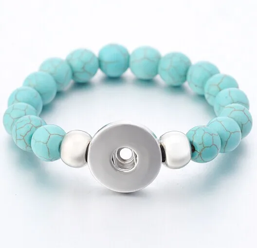

stone handmade Adjustable snap button bracelet BA1330 (fit 18mm 20mm snap)