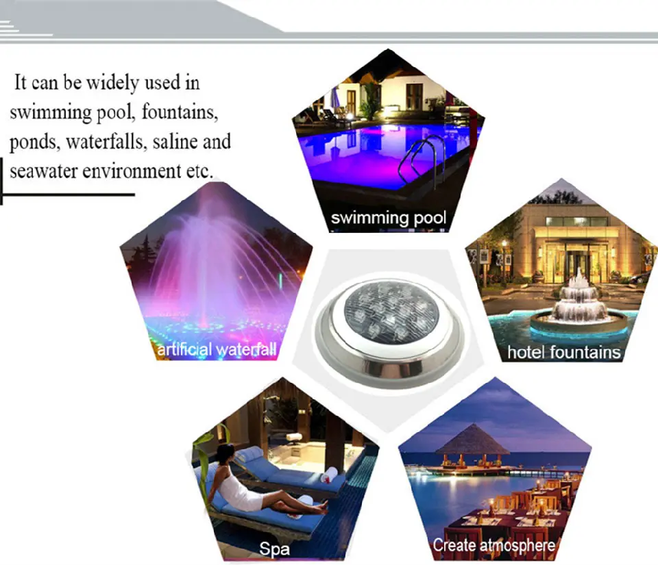 Rgb ao ar Livre Subaquática Lagoa Led Piscina Ip68 Impermeável 18 w ac - dc 12 V-24 v Luz 13 Cheap Luzes subaquáticas