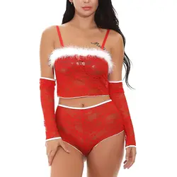 Лучший подарок на Рождество сексуальное женское белье для женщин эротическое нижнее белье Красный Transpare белье сексуальное горячее