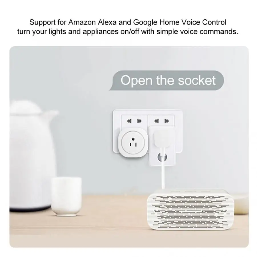 Smart plug 100-250 В Wi-Fi умная розетка Поддержка обнаружения питания для Amazon Alexa Google Home