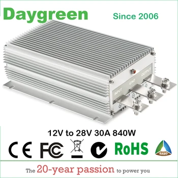 

12V TO 28V 30A STEP UP DC DC CONVERTER 12VDC TO 28V DC 30AMP 20AMP 10 AMP 840Watt H30-12-28 Daygreen CE RoHS