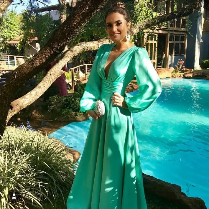 

Sexy Plus Size African Long Sleeve Prom Evening Dresses Gown 2019 Long Party Gala Dress