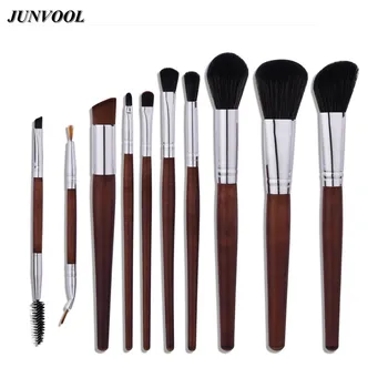 

Pro 10Pcs Makeup Brushes Set Wood Cosmestic Powder Foundation Blush Eyeshadow Eyeliner Lip Beauty Make Up Brush Tools Maquiagem