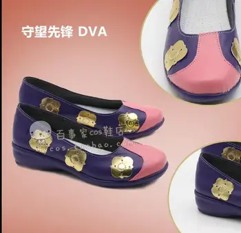 

New Over Game Character D.VA Cosplay Costumes Shoes DVA Gradient Color Cheongsam PU Shoes Women Costumes Chinese Shoes