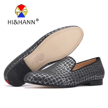 

luxurious Men handmade Genuinde insole and bottom shoes with Checkered printing Wedding and Party men loafers male's flats