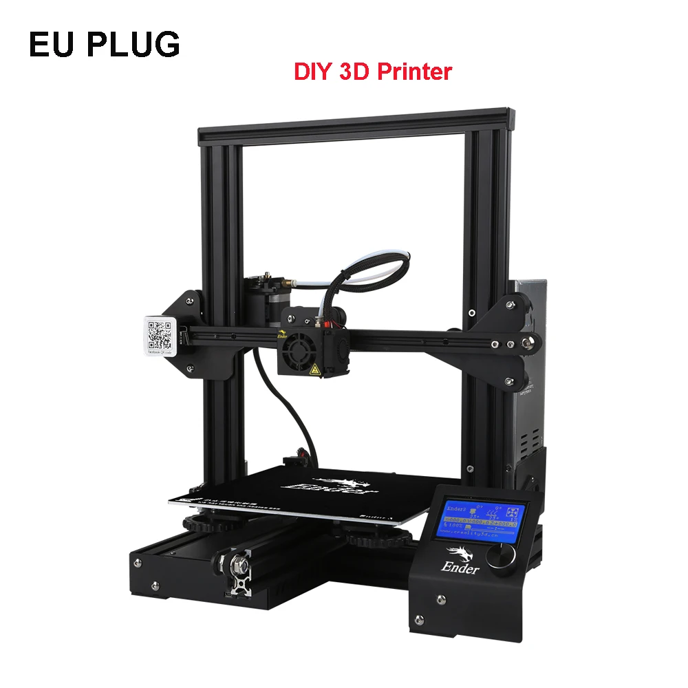 CREALITY 3D Printer Ender-3/Ender-3X Upgraded Tempered Glass Optional,V-slot Resume Power Failure Printing DIY KIT Hotbed - Цвет: Black EU PLUG