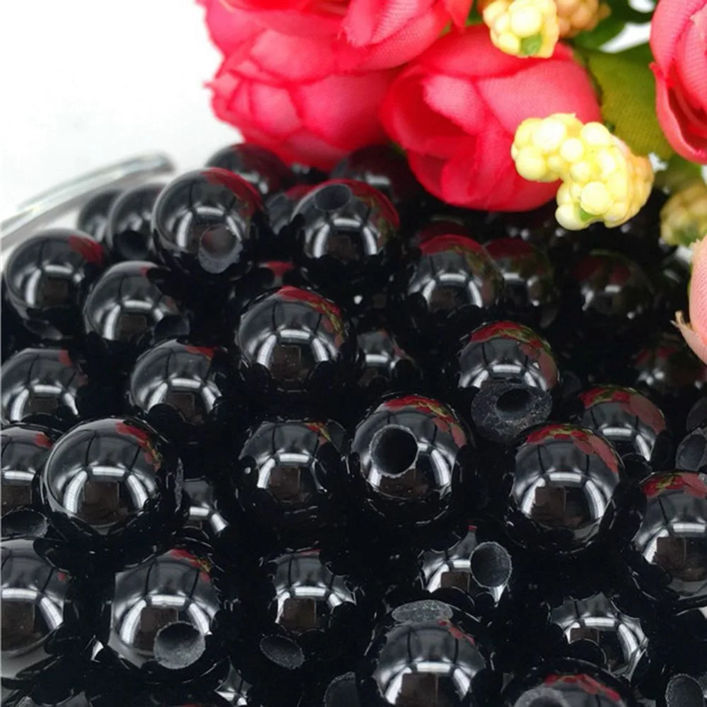 

Natural Black Obsidian Quartz Stone Carved 12mm Reiki Healing Crystal Sphere Ball Bead for Diy Accessory with 5mm Hole 1pc
