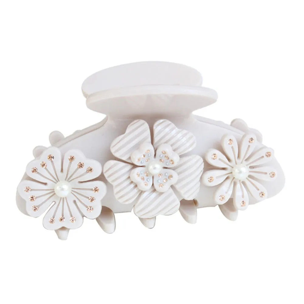 

Big Wedding Hairclaw - Flower Pearl Rhinestone Party Hair Claw Clip for Bride Girl Women - Hair Accessories - Tiara Beach Prom