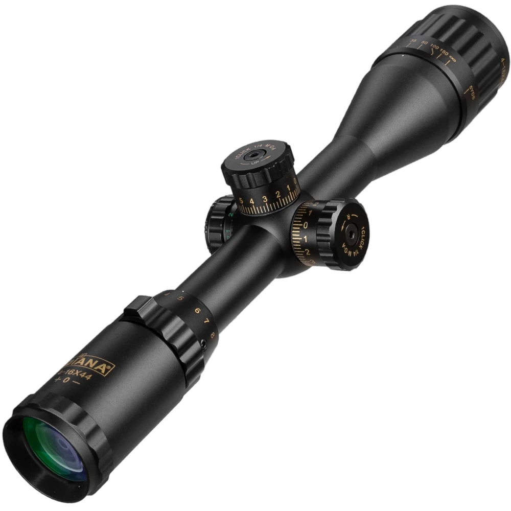 Kaufen DIANA 4 16x44 Tactical Zielfernrohr Optic Anblick Grün Rot Beleuchtet Jagd Scopes Zielfernrohr Sniper Airsoft Air Gun S