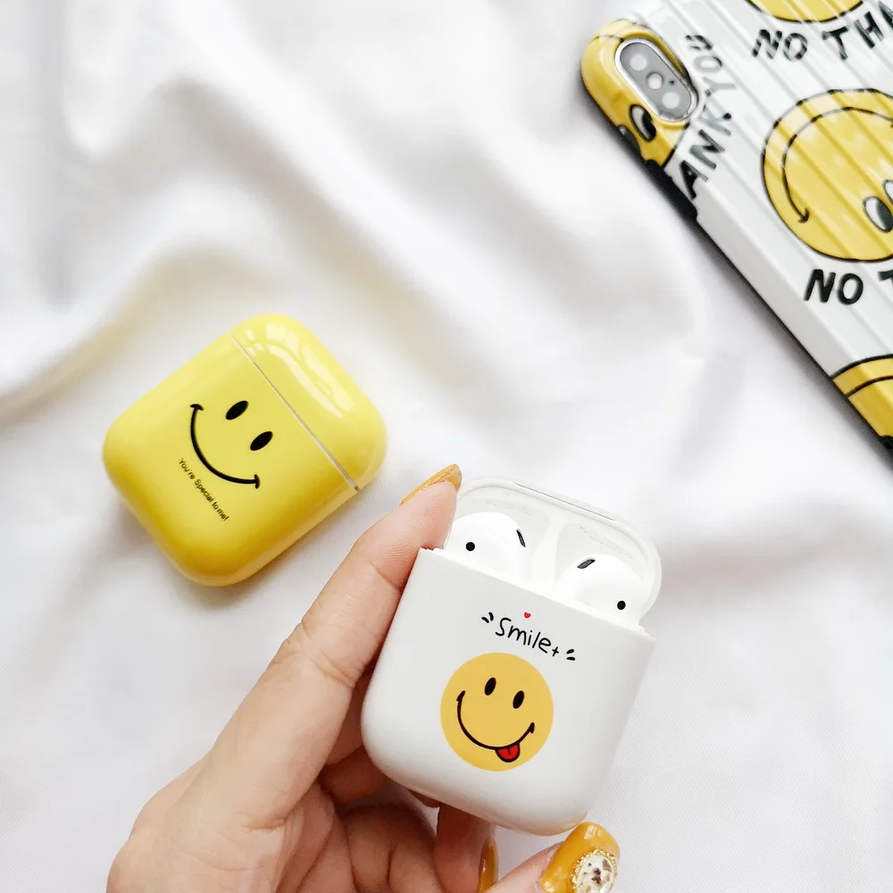 

cute kawaii EMOJI Smile case for Airpods lovely laugh LOL perfect design for Apple Airpods2 bluetooth earphone case