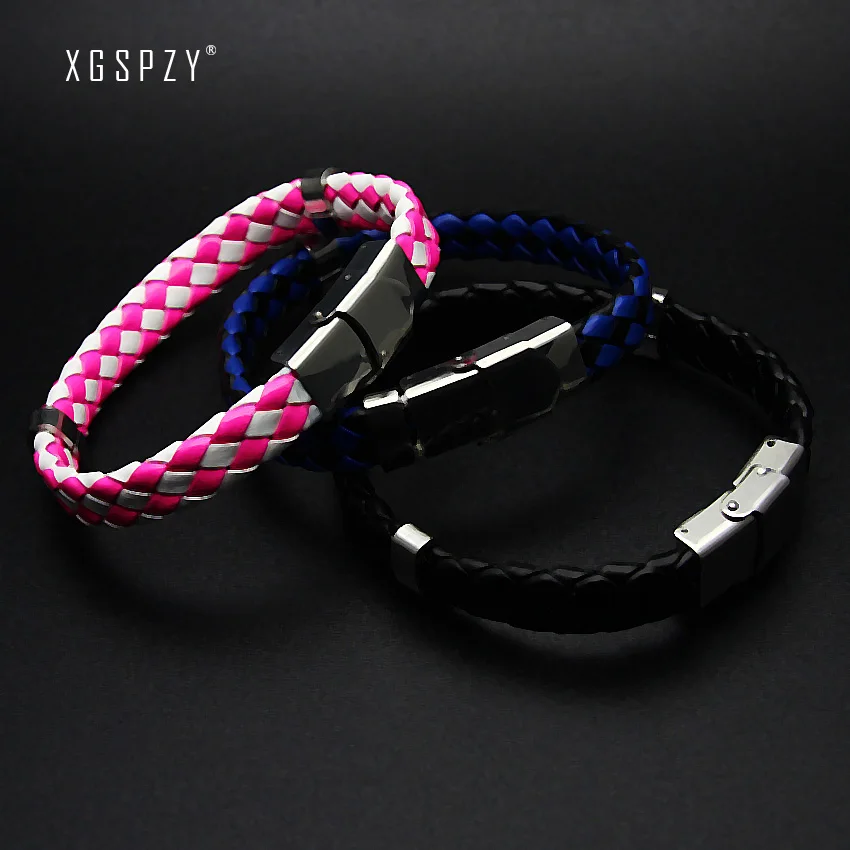 XGSPZY Fashion Cool Unisex Jewelry Colorful Handmade Braided Leather Bracelet Stainless Steel Buckle Gift SL6623 | Украшения и