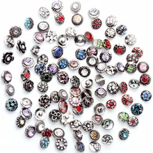 Новинка 100 шт/партия много стилей горный хрусталь 12 мм защелки для нового Ювелирная Кнопка подходят кожаные часы браслет