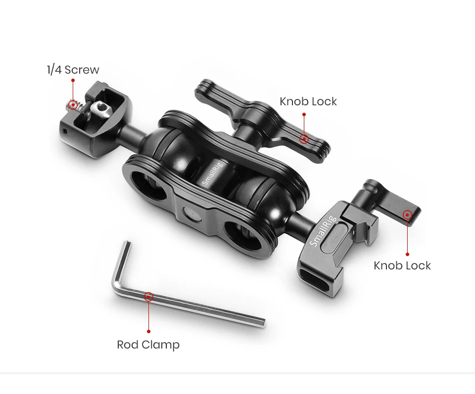 Шарнирная Магическая рукоятка SmallRig с резьбовой головкой 1/" и шаровой головкой NATO с зажимом для монитора-2071