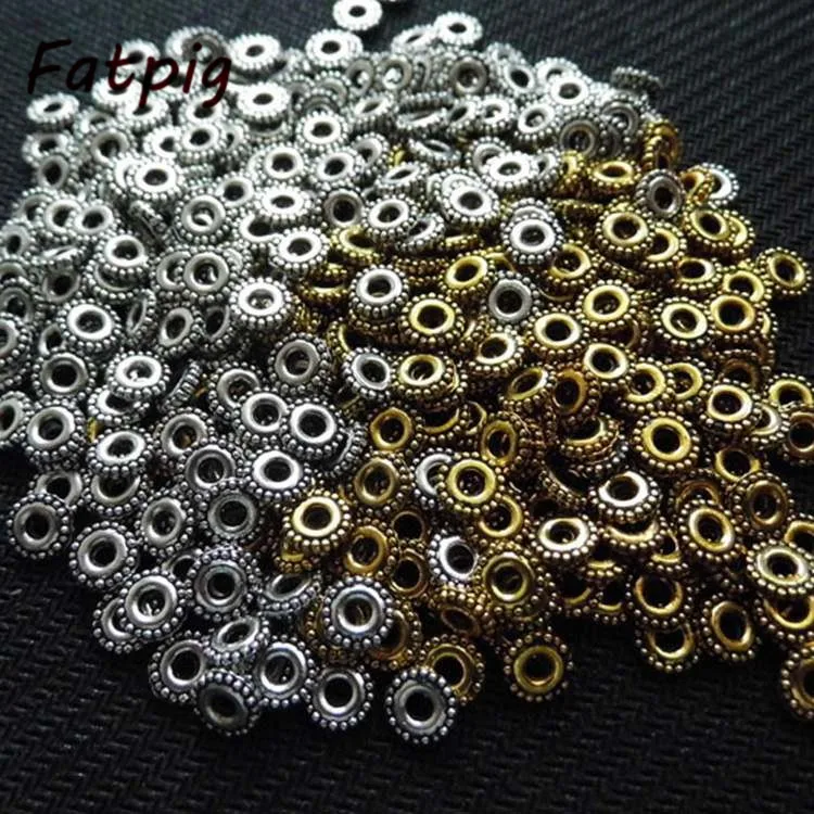 

Wholesale 100Pcs Tibetan Silver Wheel Gear Spacer Beads Findings 6mm 2 Colors