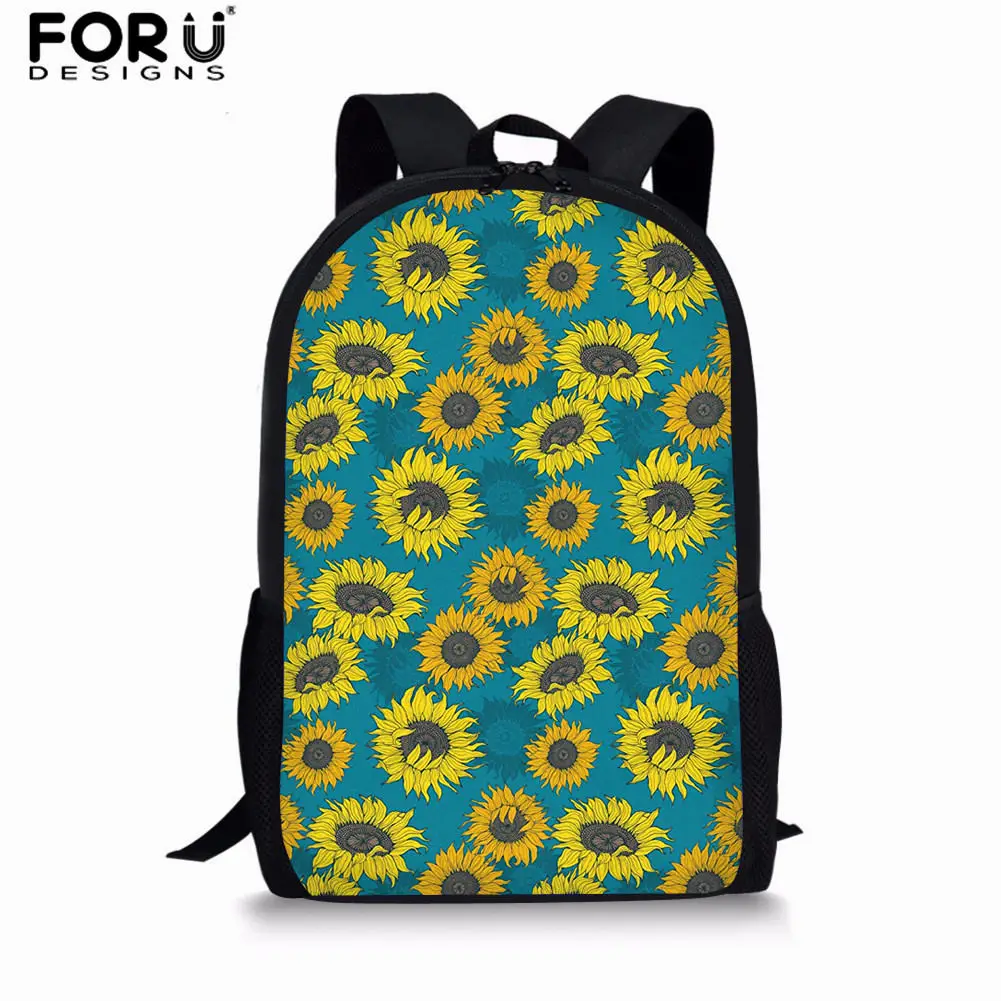 FORUDESIGNS/комплект школьных сумок с цветочным принтом и подсолнухом для девочек-подростков, школьный рюкзак для женщин, дорожные сумки на плечо, школьные сумки - Цвет: L5261C