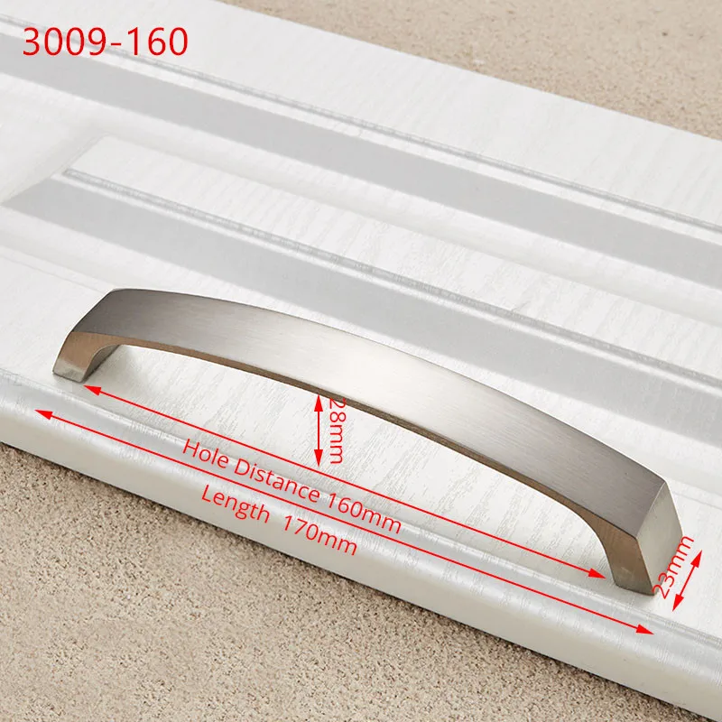 NAIERDI алюминиевый ящик тянет для шкафа в современном стиле тянет ручки двери кухонные ручки мебельная фурнитура для шкафа Ручка Шкафа - Цвет: 3009-160mm