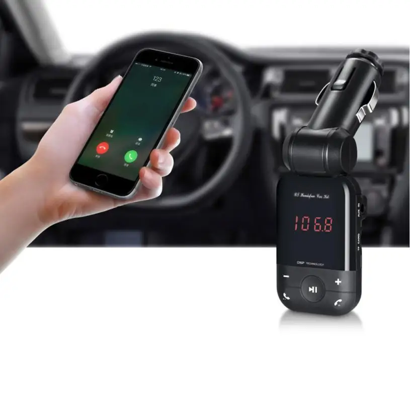 Новое поступление ЖК Bluetooth автомобильный комплект прикуриватель MP3 FM передатчик Handsfree USB Смарт автомобильное зарядное устройство mr24