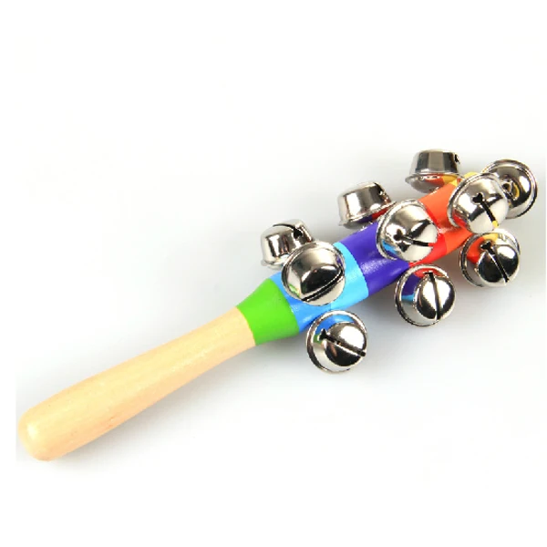 Wholesale Mini Rainbow Wooden Baby Rattle Toys Musical Instrument Rattles For Childrenin Baby