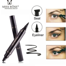 Miss Rose Профессиональный двухсторонний Водонепроницаемый Карандаш для глаз штамп карандаши шелковые пигментированные стойкая черная брендовая подводка для глаз макияж