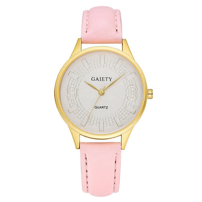 

2019 New Geometric Pattern Dial Lattice Watch Watch Pu Strap Watch