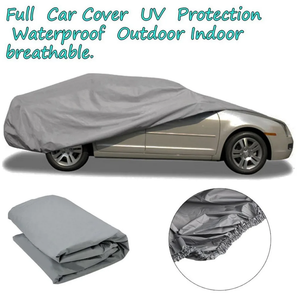 

Waterproof Dustproof Outer Membrane Full Car Cover UV Resistant Fabric Breathable Outdoor Rain Snow Ice Resistant S M L