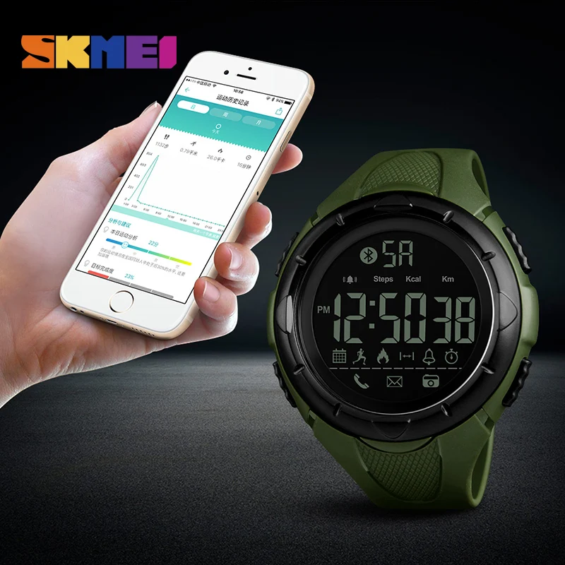 

zk20 SKMEI Men Fashion Smart Watch Waterproof Pedometer Smartwatches Calorie Bluetooth Watch Relogio Masculino for ios android