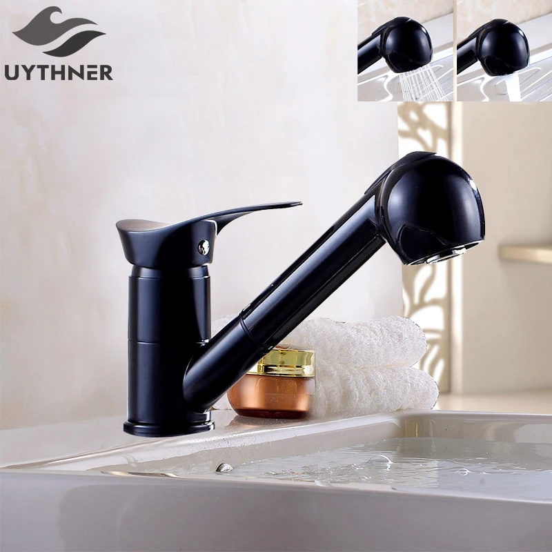 

Uythner Two Kinds of Overflow Style Kitchen Faucet Deck Mounted Spring Vessel Sink Mixer Tap Oil Rubbed Bronze Finish