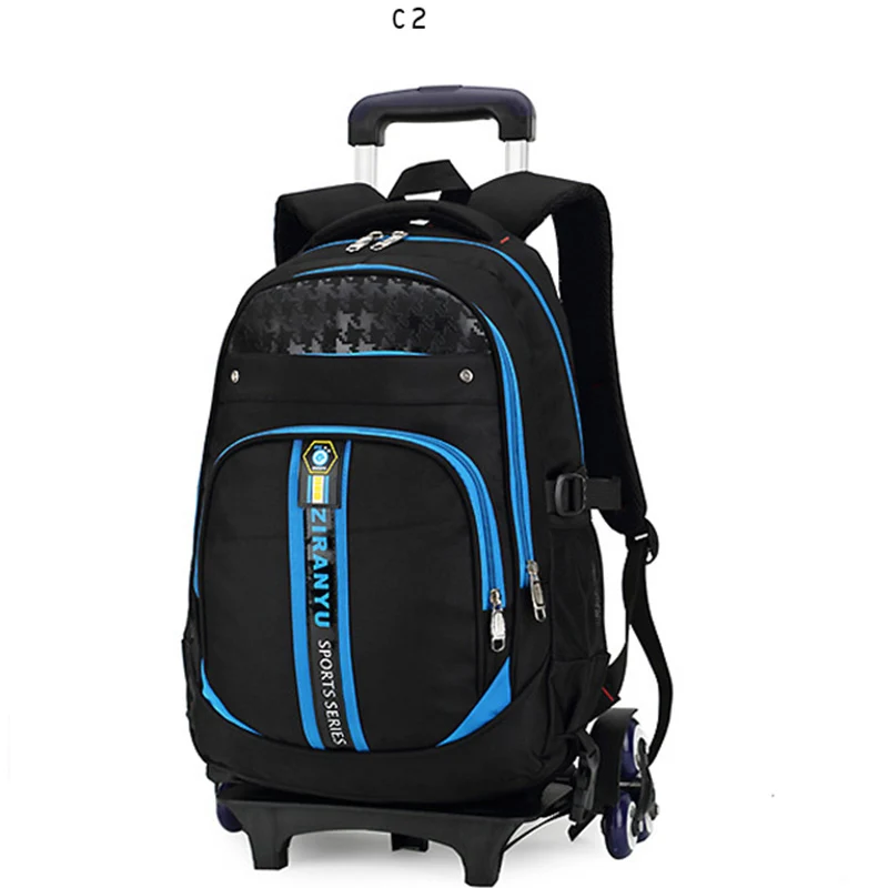 ZIRANYU Brand Boy's Trolley School bag Kids Rolling Bags School