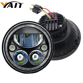 

Yait 2PCS DOT Emarked 7inch Vortex led headlight with White Halo DRL for Jeep Wrangler LandRover Defender Lamps