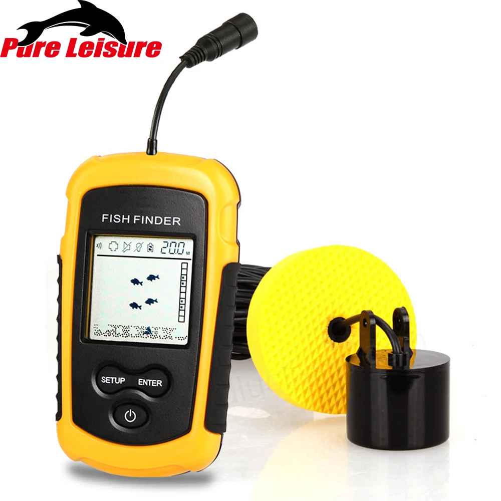 

PureLeisure Pescar Finder 2 Inch Fish Sonar Buscador Outlife Fish Finder Sunvisor Alarm Fishing lure Echo Sounder Fishing Finder