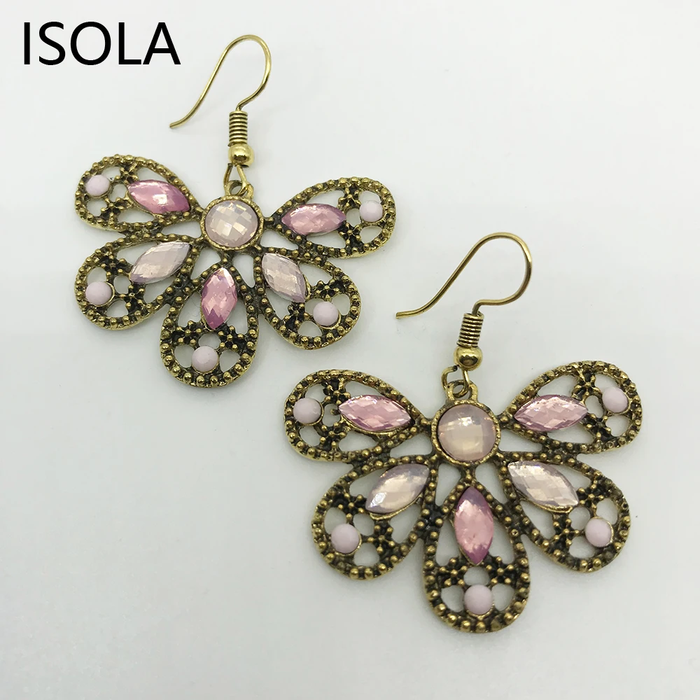 ISOLA Statement Tribe Antique Bohemia Bowknot Shape Acrylic Vintage Drop Earring Butterfly Earrings For Wholesale | Украшения и