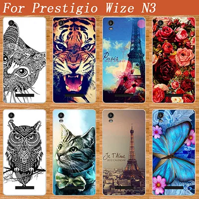 

For Prestigio Wize N3 Case Cover Hot Diy UV Painted Colored Tiger Owl Case For Prestigio Wize N3 NX3 NK3 3507 DUO 5.0" Cover