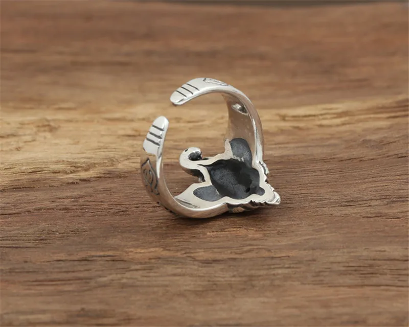 BESTLYBUY 100% Настоящее чистое серебро 925 пробы Ganesha кольца для мужчин винтажный стиль