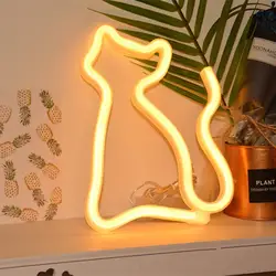 FENGLAIYI Единорог/Дельфин/Динозавр/кошка Внутреннее освещение Настенный светильник светодиодный ночник шатер на батарейках неоновый свет