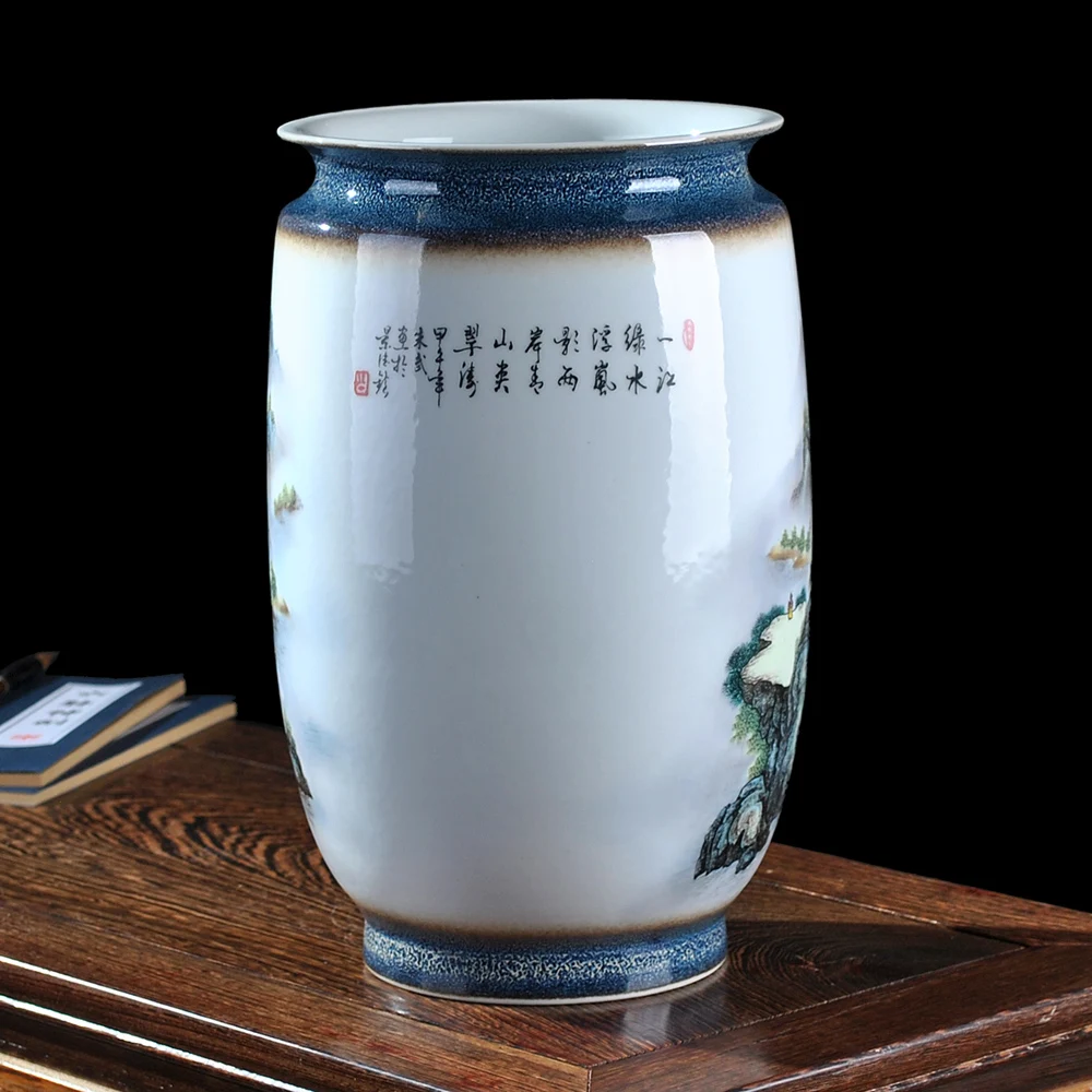 Керамика Jingdezhen обожженная в печи пастели пейзажная живопись китайское украшение
