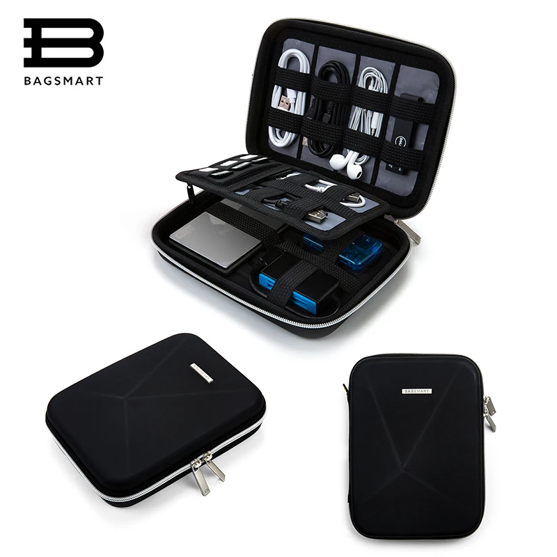 BAGSMART Travel Electronic Organizer Bag New Hard EVA Case Shockproof