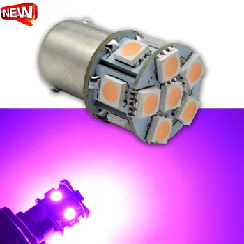 

1pc 6V 12V 24V 1156PY BAU15S PY21W 7507 Motorcycle LED Bulbs For Cars Turn Signal Lights Pink ighting 5050 12SMD