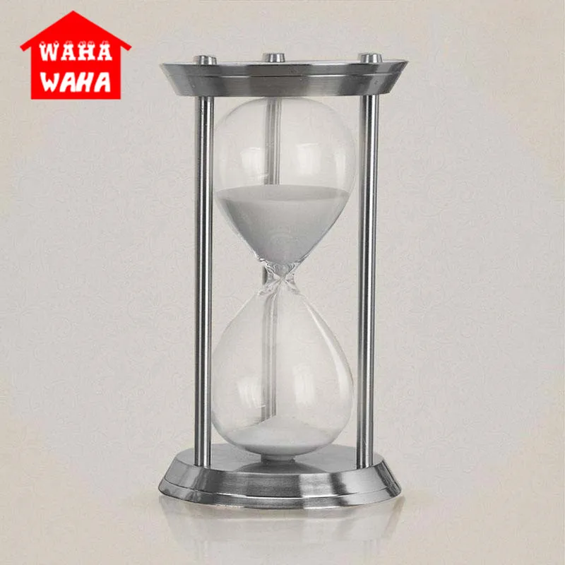 

European Metal Hourglass Timer Clock Sand Metal+glass Decorative Sand Hourglasses Sand Sand Timer for Desktop Decoration