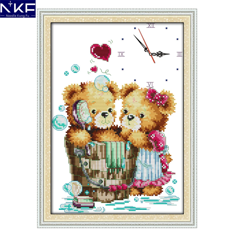 Набор для вышивки крестом NKF Kiss Bear китайские счетные наборы узоры ручной работы
