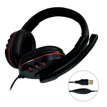 

Universal USB Wired Gaming Earphone Adjustable Volume Control Headphone Stereo Sound Noise Canceling Headset with Microphone