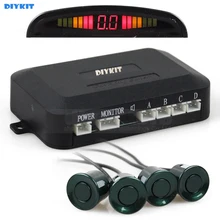 DIYKIT Sensores De Estacionamento Radar Backup System Radar com LED Backlight Display + 4 Sensores
