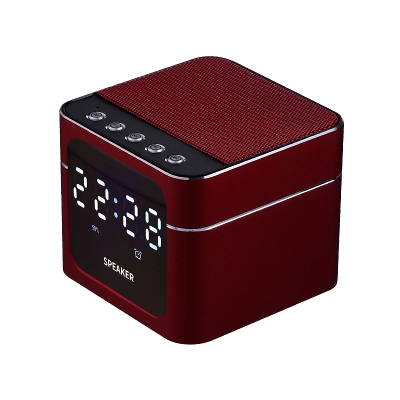 

EAAGD Aluminum Alloy LED Alarm Clock with Wireless Bluetooth Speaker Support TF Card AUX Input Music Player for Smart Phone