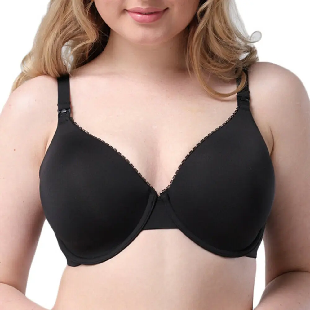 

VOGUESECRET women bras brand new sexy lingerie unpadded underwire big black Nursing bra 34 36 38 40 42 B C D E F G H