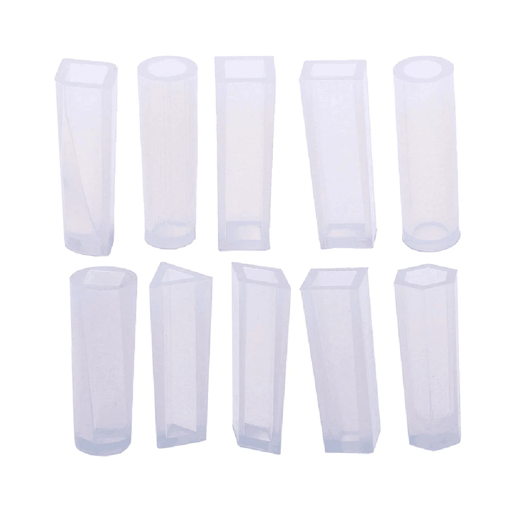 10pcs/Set Assorted Cylinder Cabochon Jewelry Silicone Mold Assorted Design Epoxy Resin Crafting Jewelry Tools For Resin Pendant 