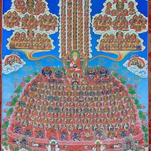 Gelug секта тибетская живопись танка декоративная живопись tsonkhapa Тибетский приют место обитания минеральные пигменты в ручной рамке