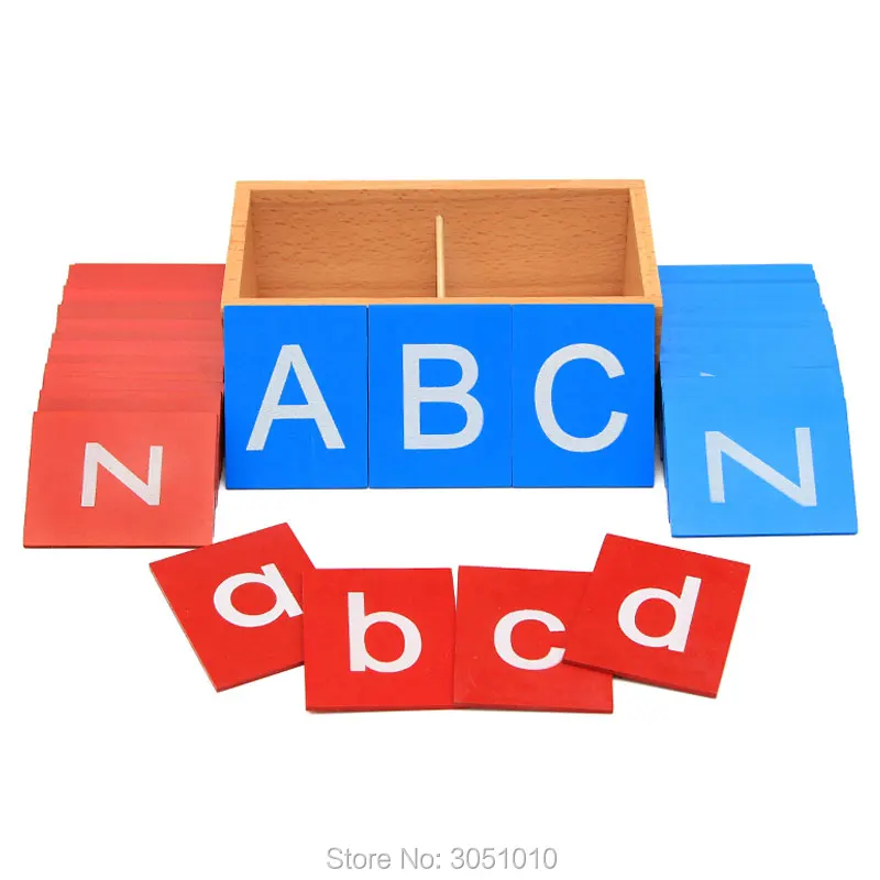 

New Set Montessori Lower Capital Case Sandpaper Letters Boxes Wooden Toys Child Educational Early Development Learn Gift Abacus