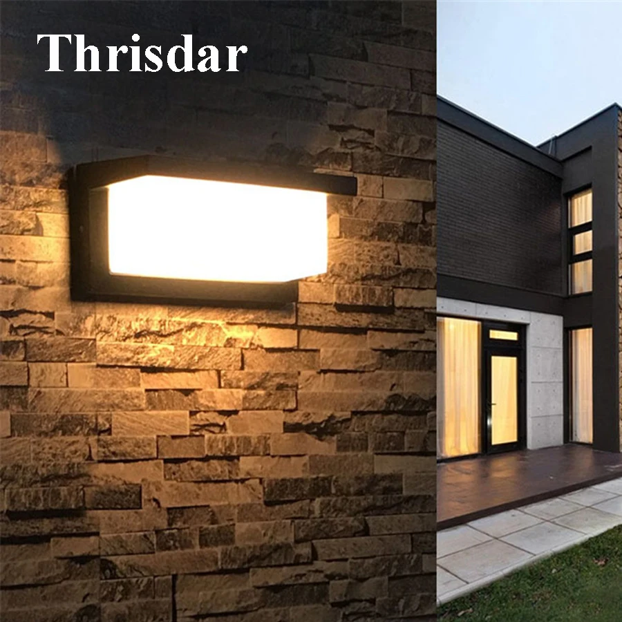 

Thrisdar 10W Waterproof LED Wall Lamp Surface Mounted Outdoor Garden Fence Porch Wall Light Villa Aisle Corridor Sconce Light