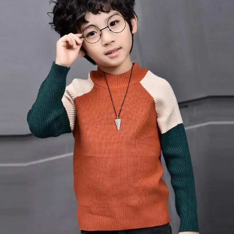 

2018 Autumn Children Boys Long Sleeve O Neck Pullover Knitwears Casual Knitted Sweaters Roupa Infantil Pull Enfant Garcon 10 12