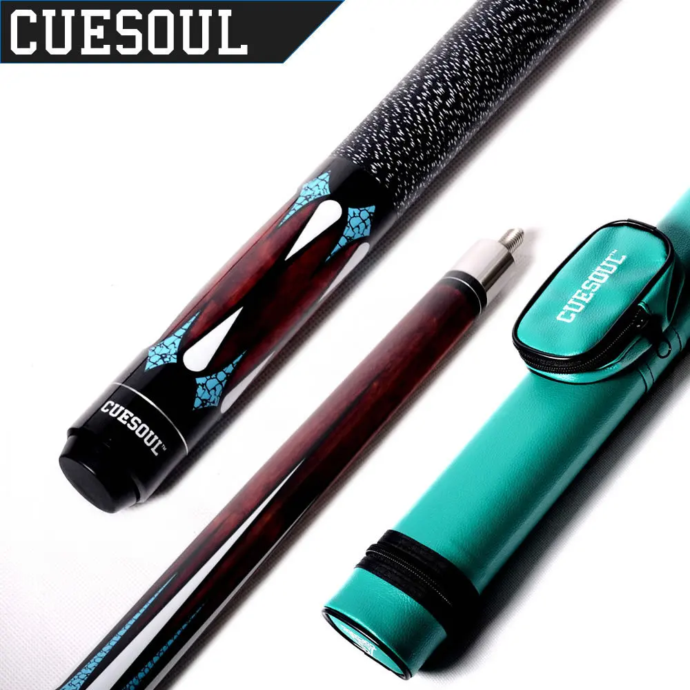 

2019 CUESOUL 1/2 Jointed 19 Oz Maple Billiard Pool Cue With Green Cue Case,Pool Cue Stick With 13 mm Cue Tip