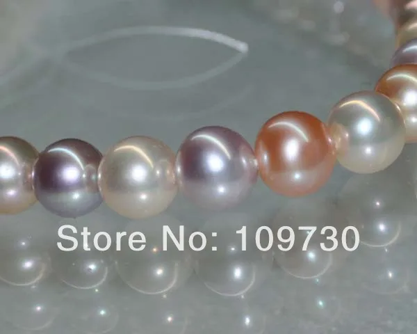 

Jewelry 00136 Wow Outstanding Natural Iridescent Multi AAA 10-11mm round pearl